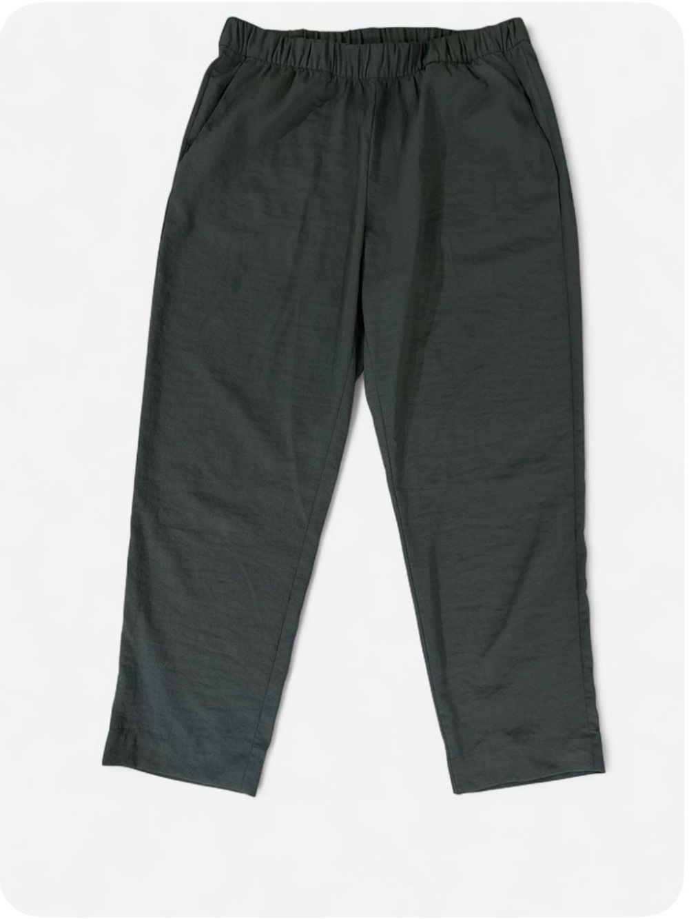 Women’s Elastic-Waist Casual Pants — Dark Green